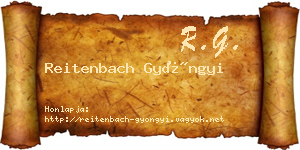 Reitenbach Gyöngyi névjegykártya